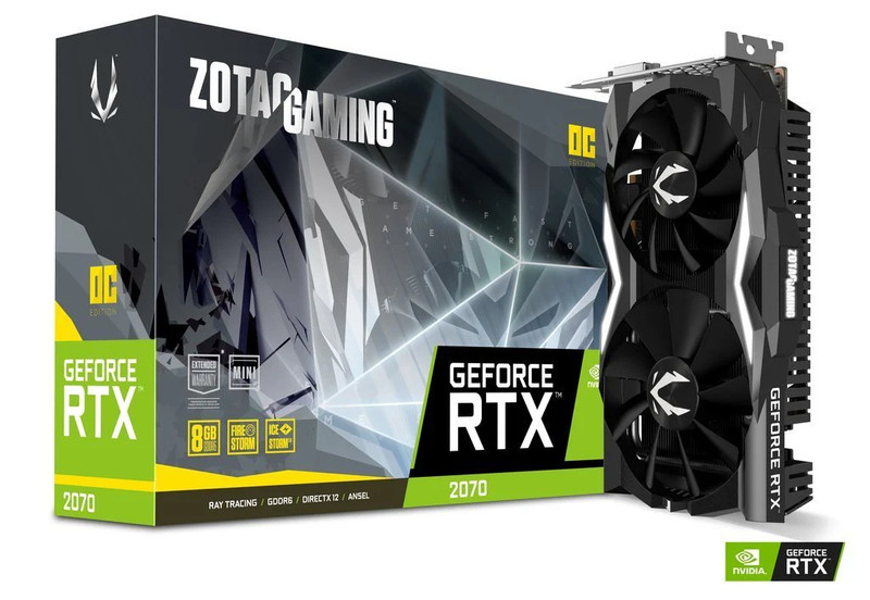 Zotac Gaming GeForce RTX 2070 OC Mini 8GB GDDR6 PCI-E Gen 4x4 - Graphics Card - كرت الشاشة